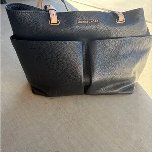 Michael Kors Black and Tan Leather Tote